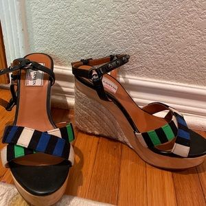 Lanvin spring wedges heels shoes Sz 38